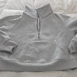Automet Light Gray Cropped 1/4 Zip Pullover